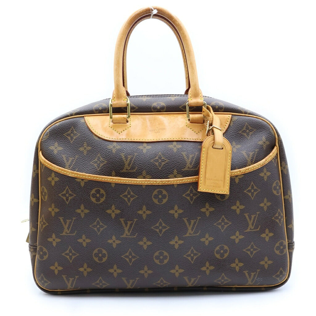 LOUIS VUITTON(ルイヴィトン) モノグラム ドーヴィル ハンドバッグ ブラウン レザー×PVC M47270 ゴールド金具
