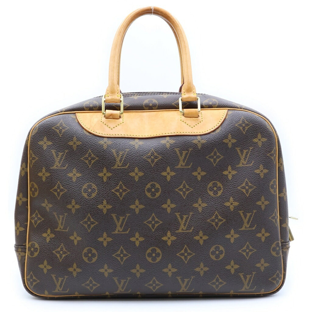 LOUIS VUITTON(ルイヴィトン) モノグラム ドーヴィル ハンドバッグ ブラウン レザー×PVC M47270 ゴールド金具