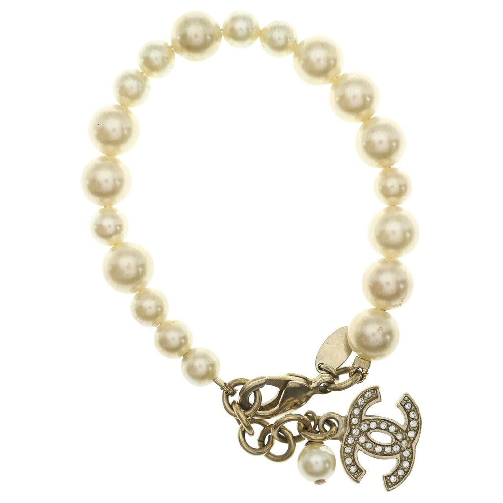 CHANEL(シャネル) ココマーク フェイクパール ブレスレット ゴールド A13P