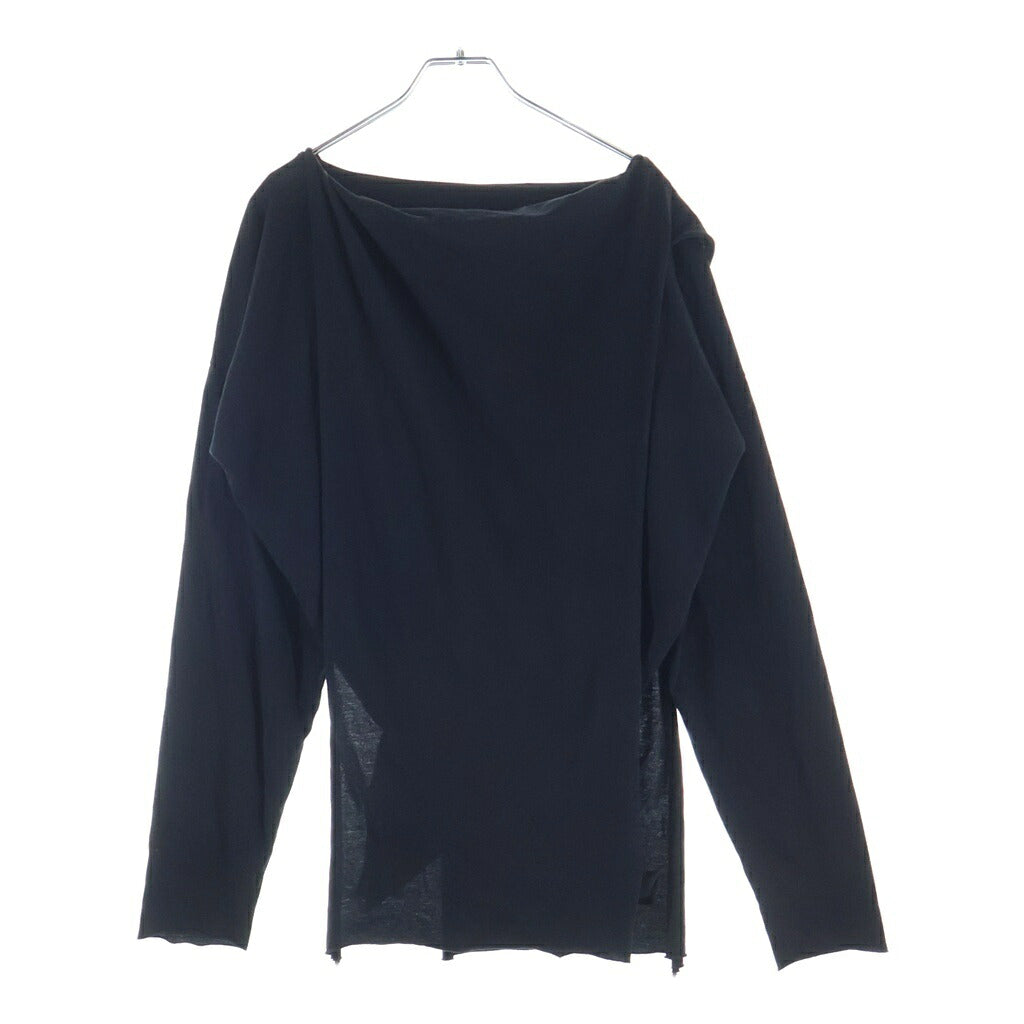 MM6 Maison Margiela(エムエムシックスメゾンマルジェラ) ワイドネック 長袖カットソー ブラック コットン S32NC0634