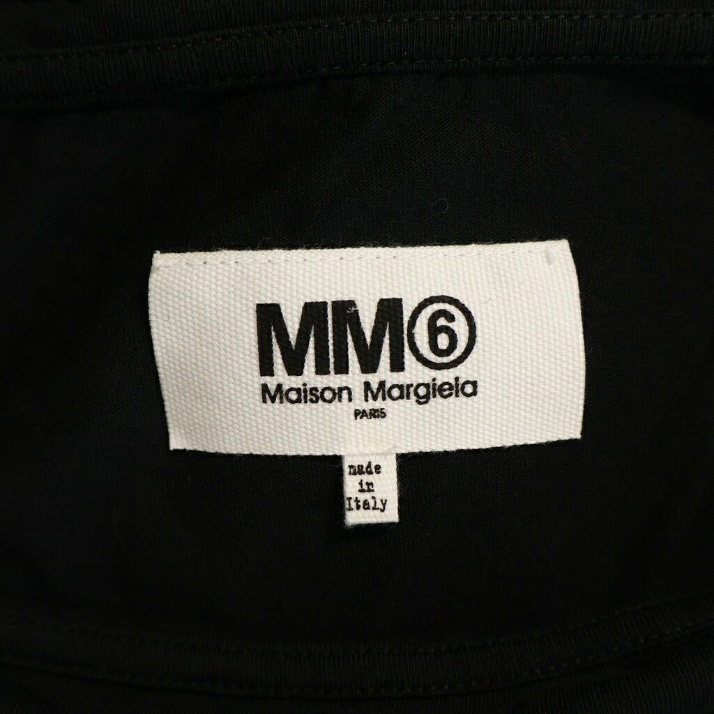 MM6 Maison Margiela(エムエムシックスメゾンマルジェラ) ワイドネック 長袖カットソー ブラック コットン S32NC0634