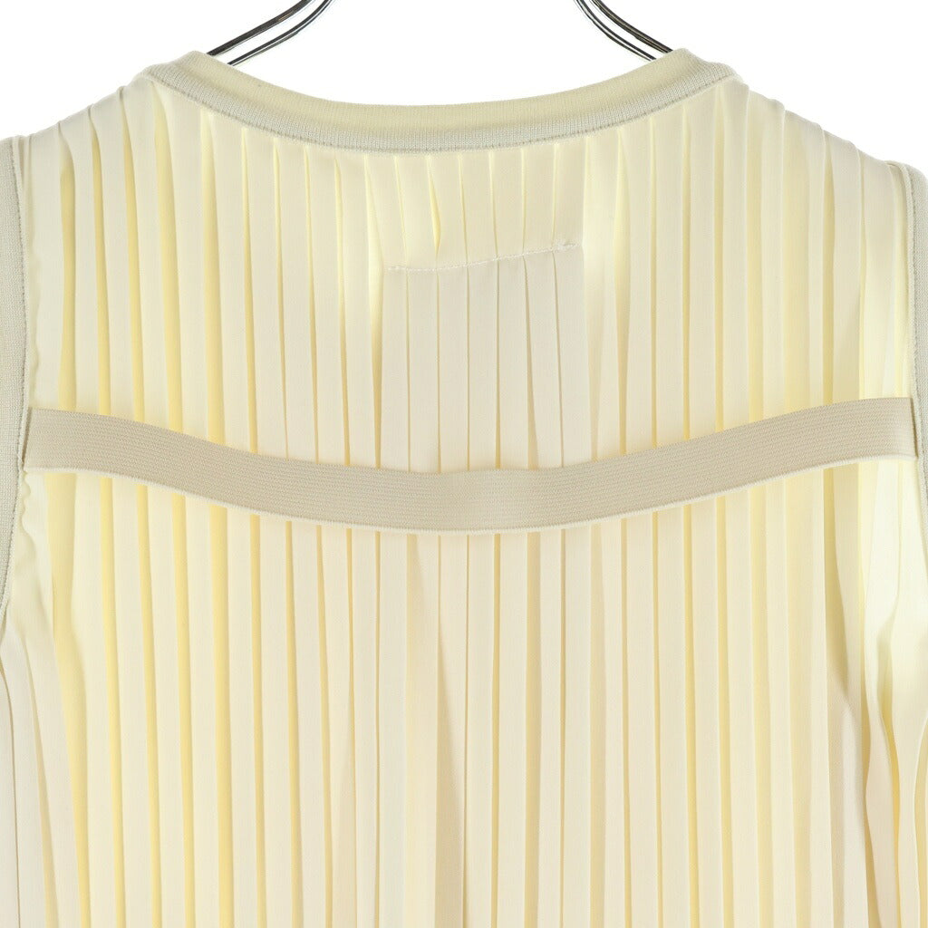 MM6 Maison Margiela(エムエムシックスメゾンマルジェラ) プリーツ ノースリーブワンピース アイボリー S52CT0209 S43455 レディース