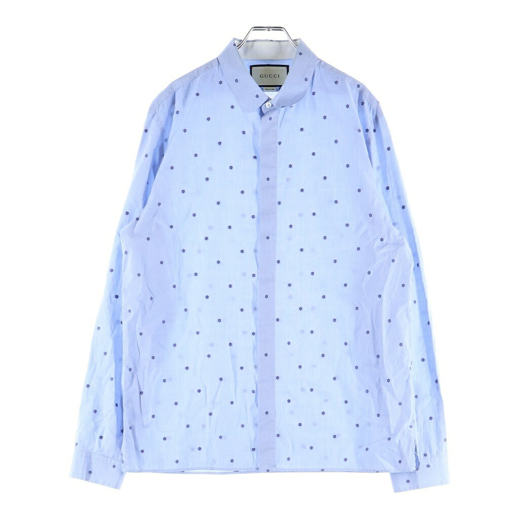 GUCCI(グッチ) 長袖シャツ ブルー フラワーステッチ 428839