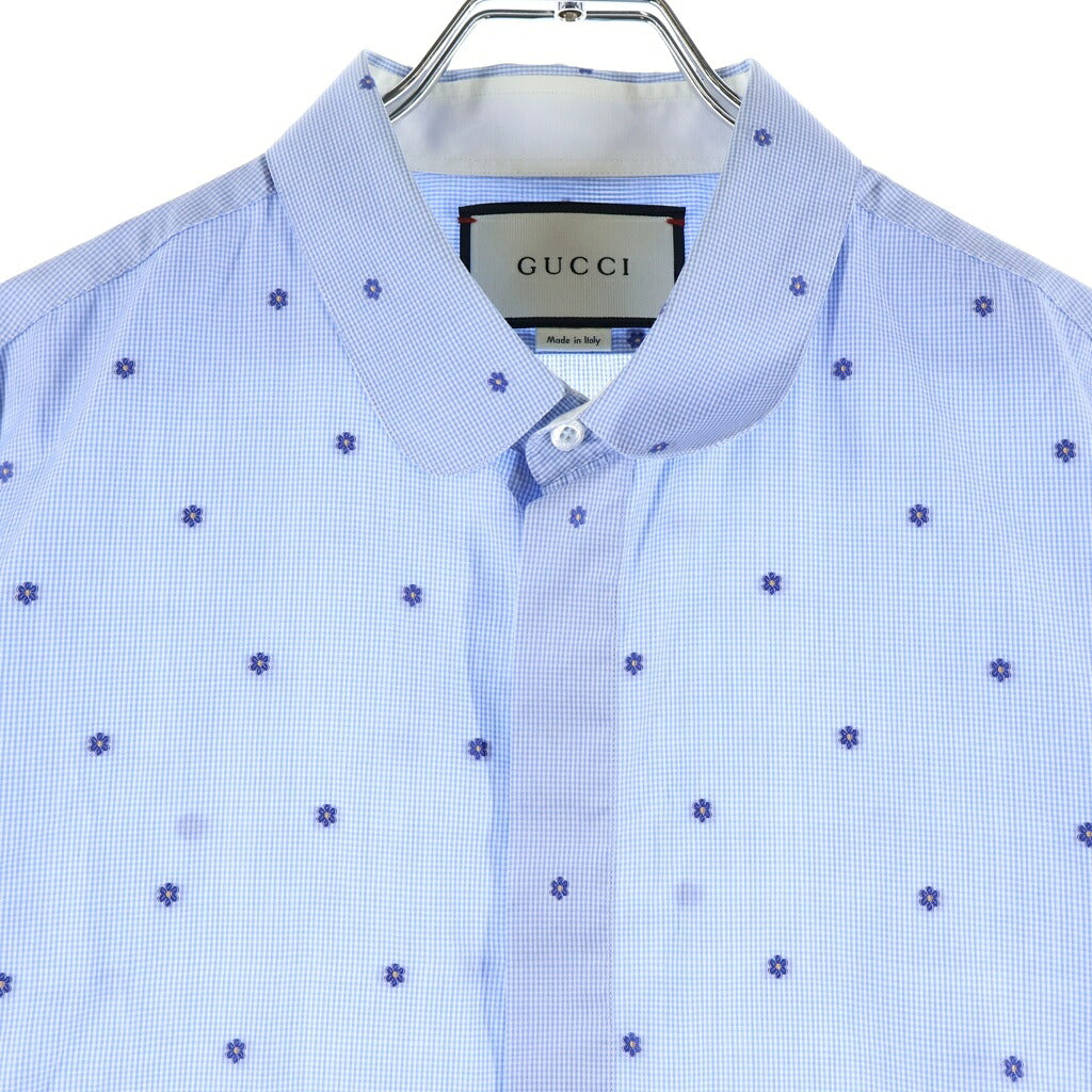 GUCCI(グッチ) 長袖シャツ ブルー フラワーステッチ 428839