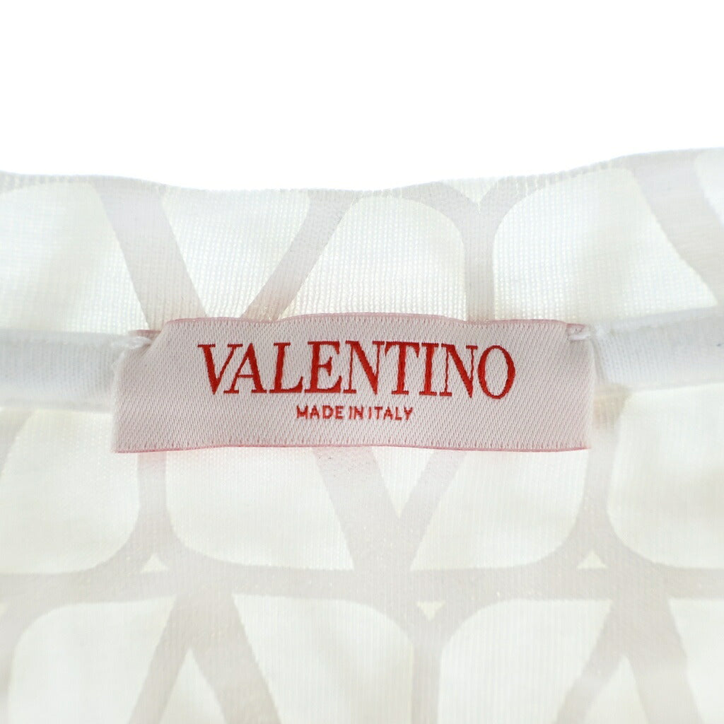 VALENTINO(ヴァレンティノ) Vロゴ 総柄 半袖カットソー Tシャツ ホワイト コットン