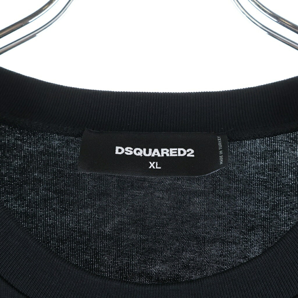 DSQUARED2(ディースクエアード) 半袖カットソー Tシャツ ブラック コットン S74GD1475 D20033