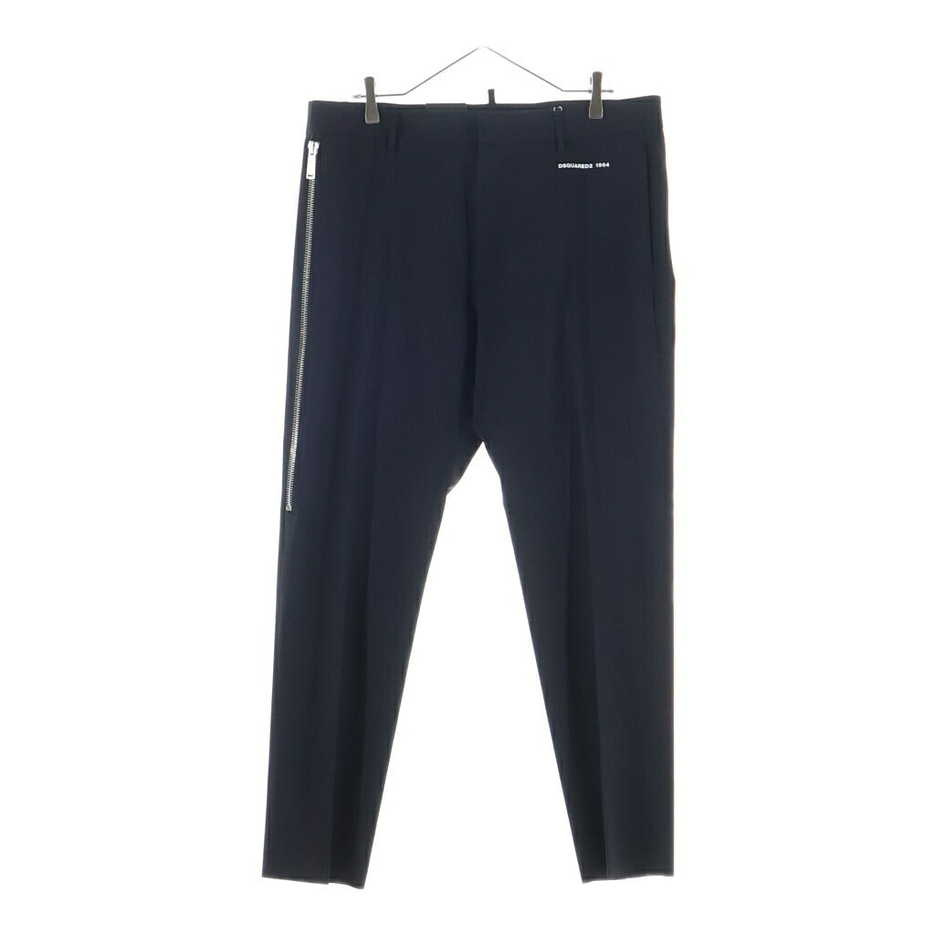 DSQUARED2(ディースクエアード) スラックス パンツ サイドジップ ブラック ウール S74KB0392　S40320