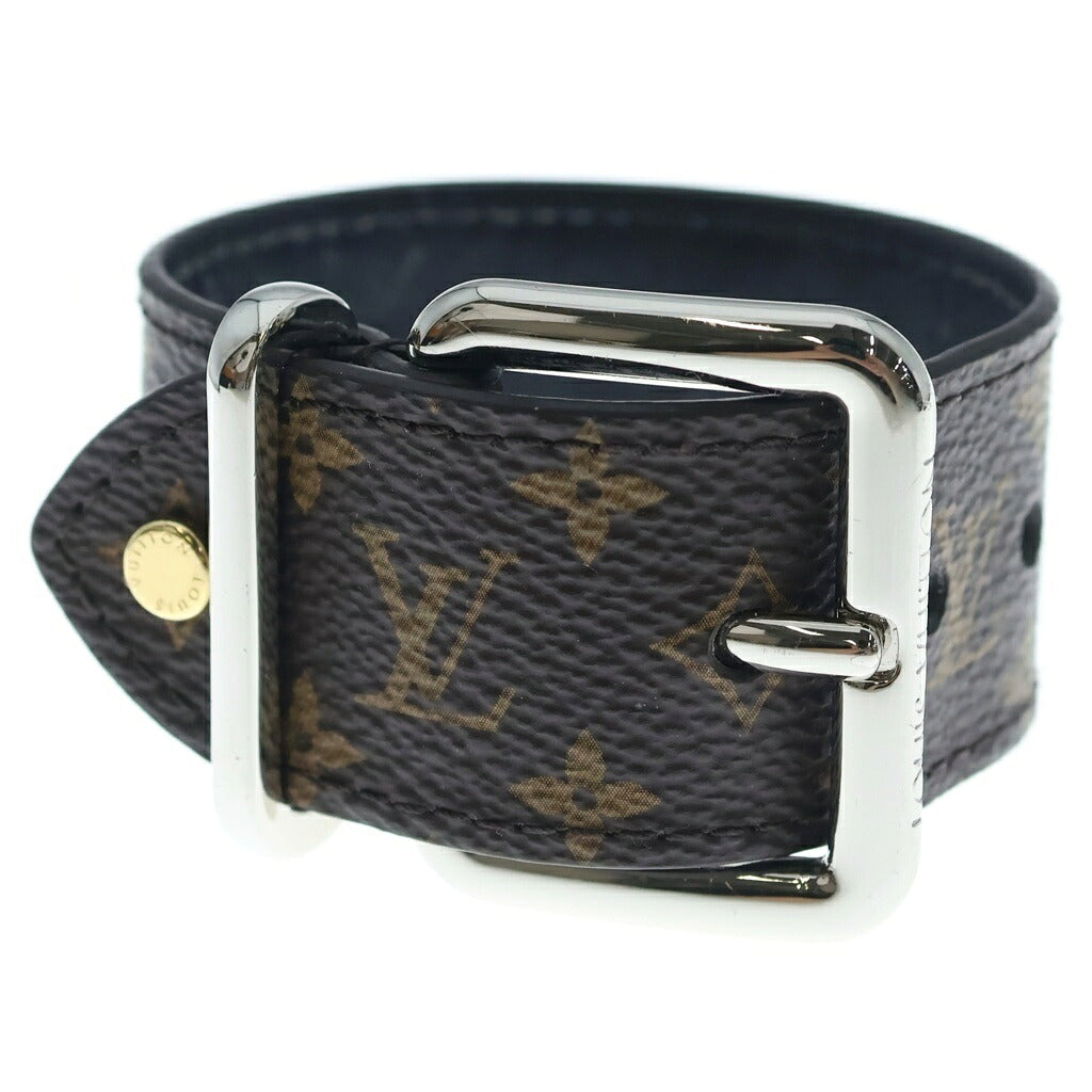 LOUIS VUITTON(ルイヴィトン) カフ LV エンブレム バングル ブレスレット ブラウン×ブラック PVC×レザー M4356F