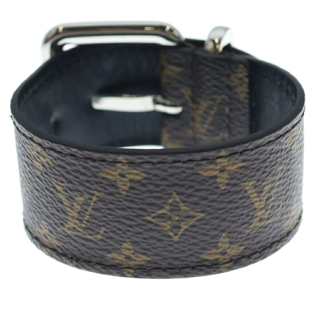 LOUIS VUITTON(ルイヴィトン) カフ LV エンブレム バングル ブレスレット ブラウン×ブラック PVC×レザー M4356F