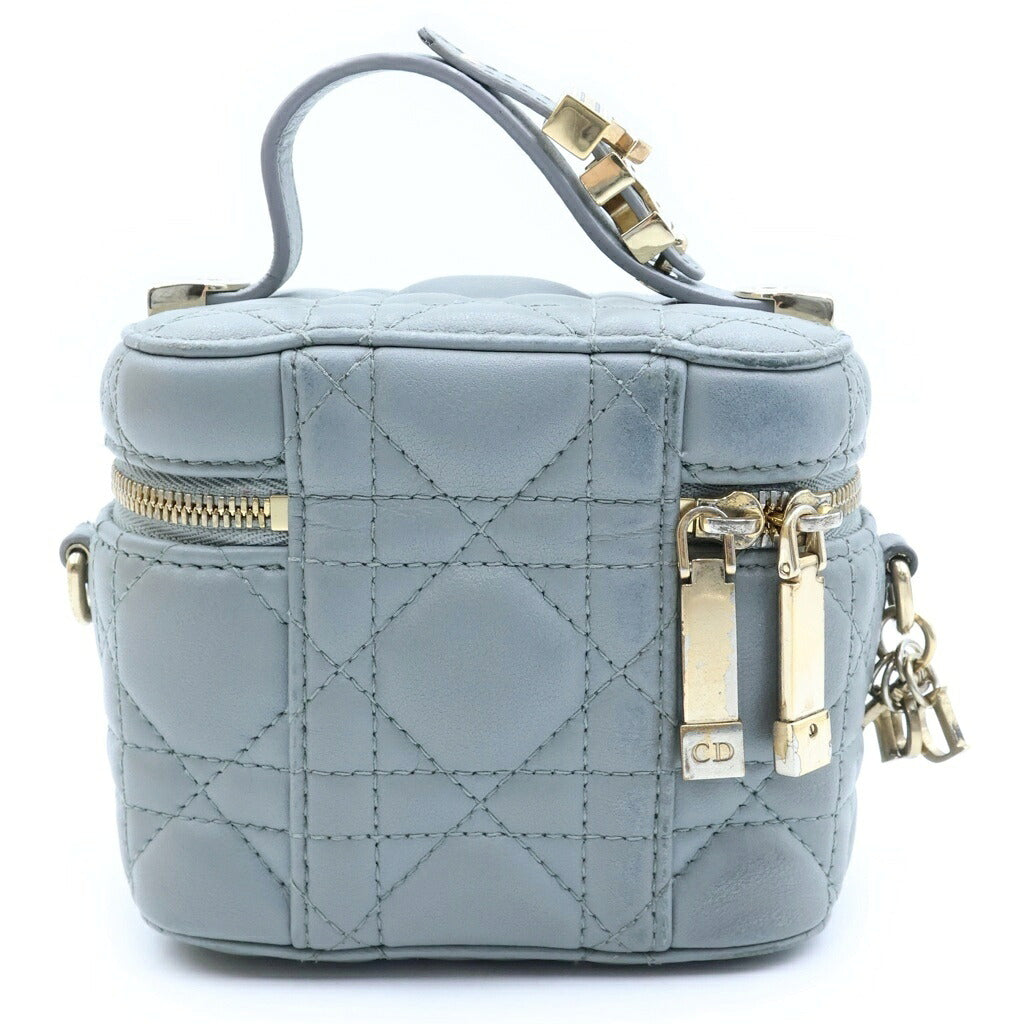 Christian Dior(クリスチャンディオール) レディディオール マイクロ バニティバッグ ショルダーバッグ グレー レザー S0918ONMJ