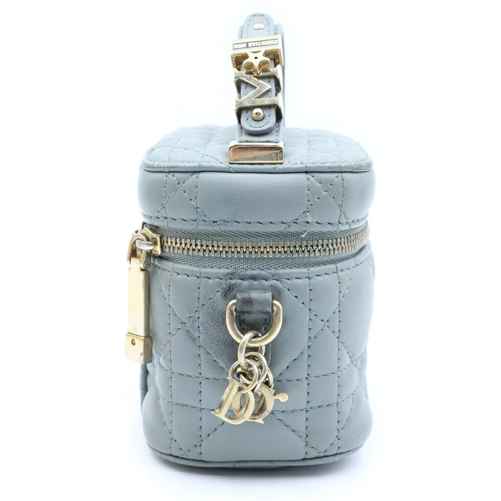 Christian Dior(クリスチャンディオール) レディディオール マイクロ バニティバッグ ショルダーバッグ グレー レザー S0918ONMJ