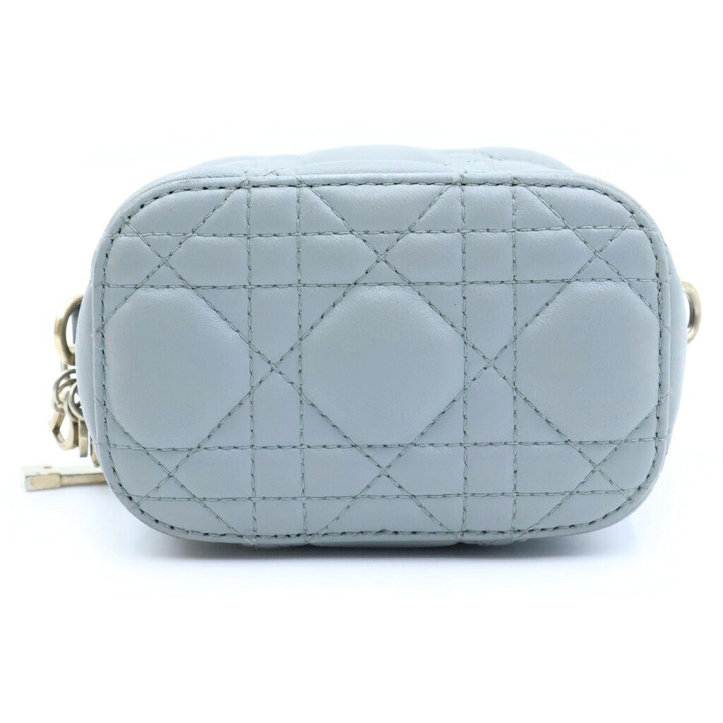 Christian Dior(クリスチャンディオール) レディディオール マイクロ バニティバッグ ショルダーバッグ グレー レザー S0918ONMJ