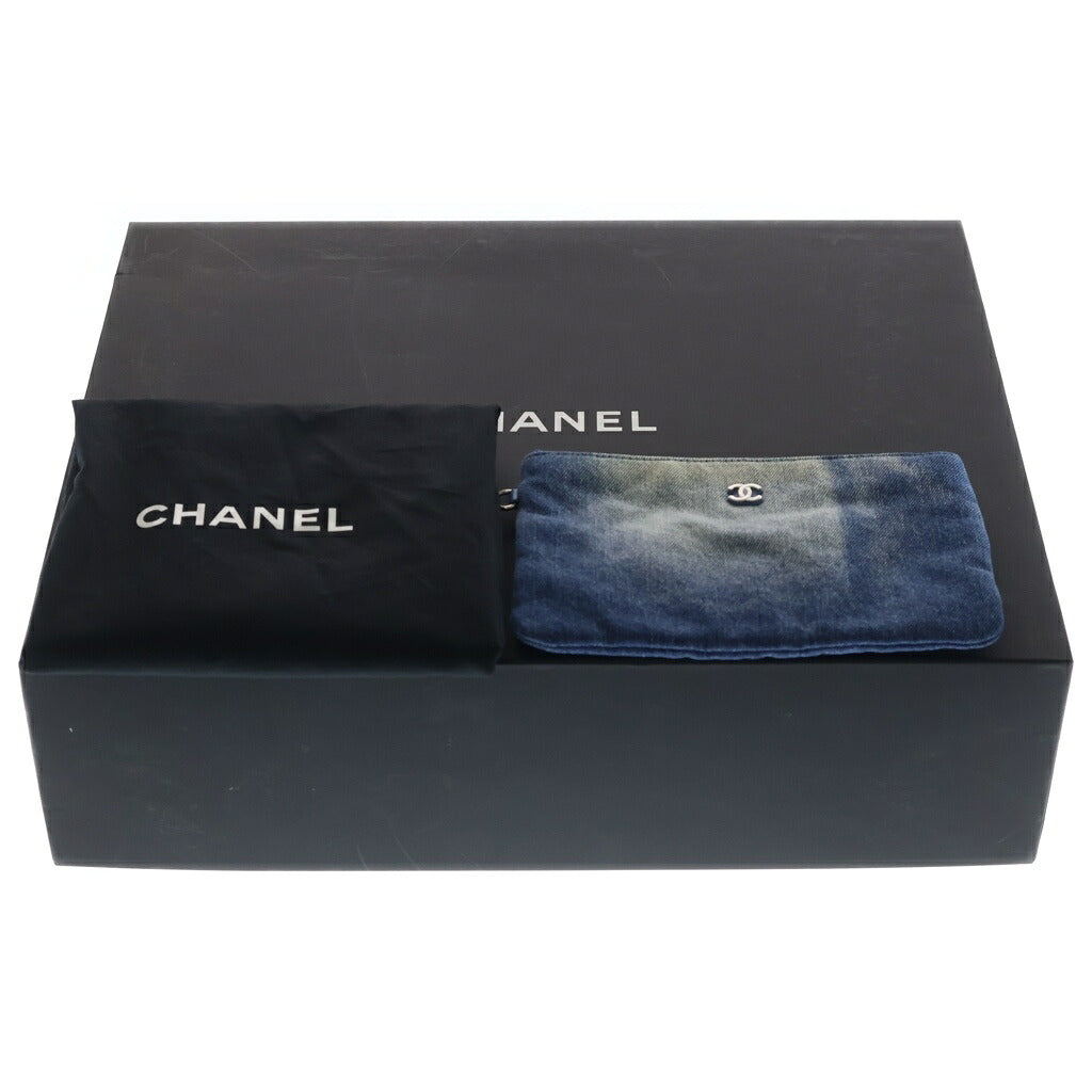 CHANEL(シャネル) シャネル22 ミディアム トートバッグ ワンショルダーバッグ ブルー デニム シルバー金具 プレート AS3261 B10439 NM981