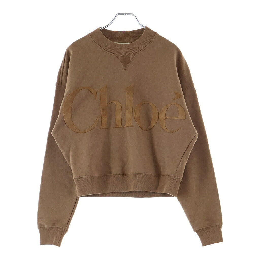 Chloe(クロエ) フロントロゴクルーネックスウェット トレーナー ブラウン キャメル CH24WJH0519124LXS