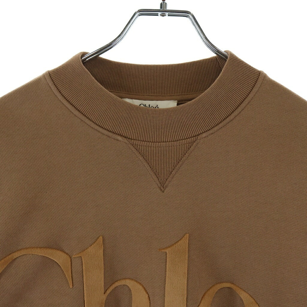 Chloe(クロエ) フロントロゴクルーネックスウェット トレーナー ブラウン キャメル CH24WJH0519124LXS