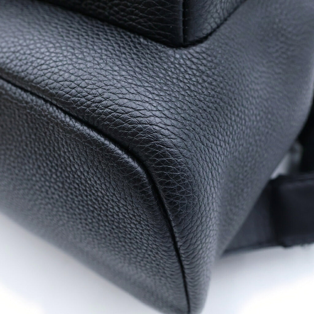 LOEWE(ロエベ) ミリタリー バックパック リュックサック アナグラム レザー ブラック
