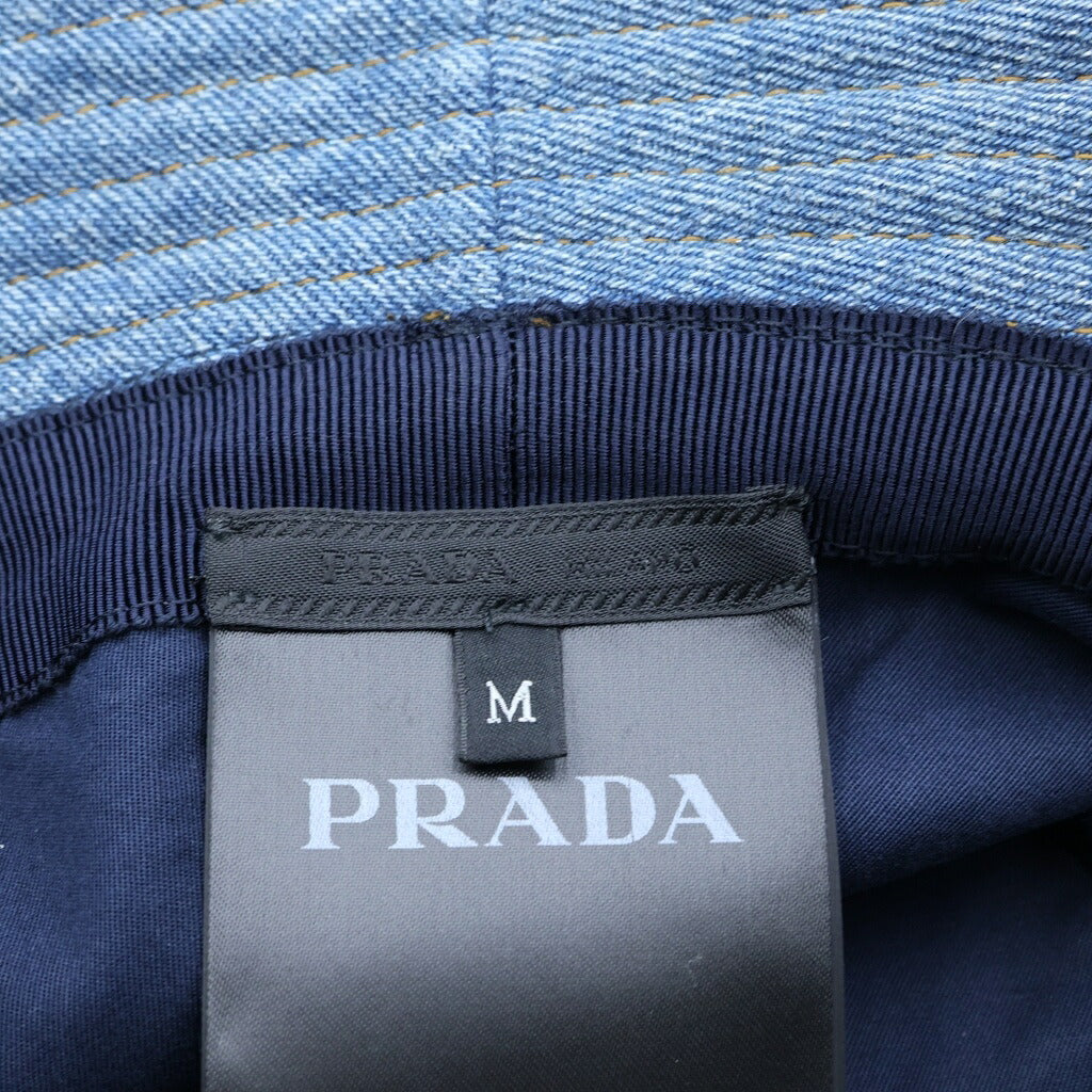 PRADA(プラダ) デニムバケットハット インディゴ ネイビーキャンバス 帽子 2HC137