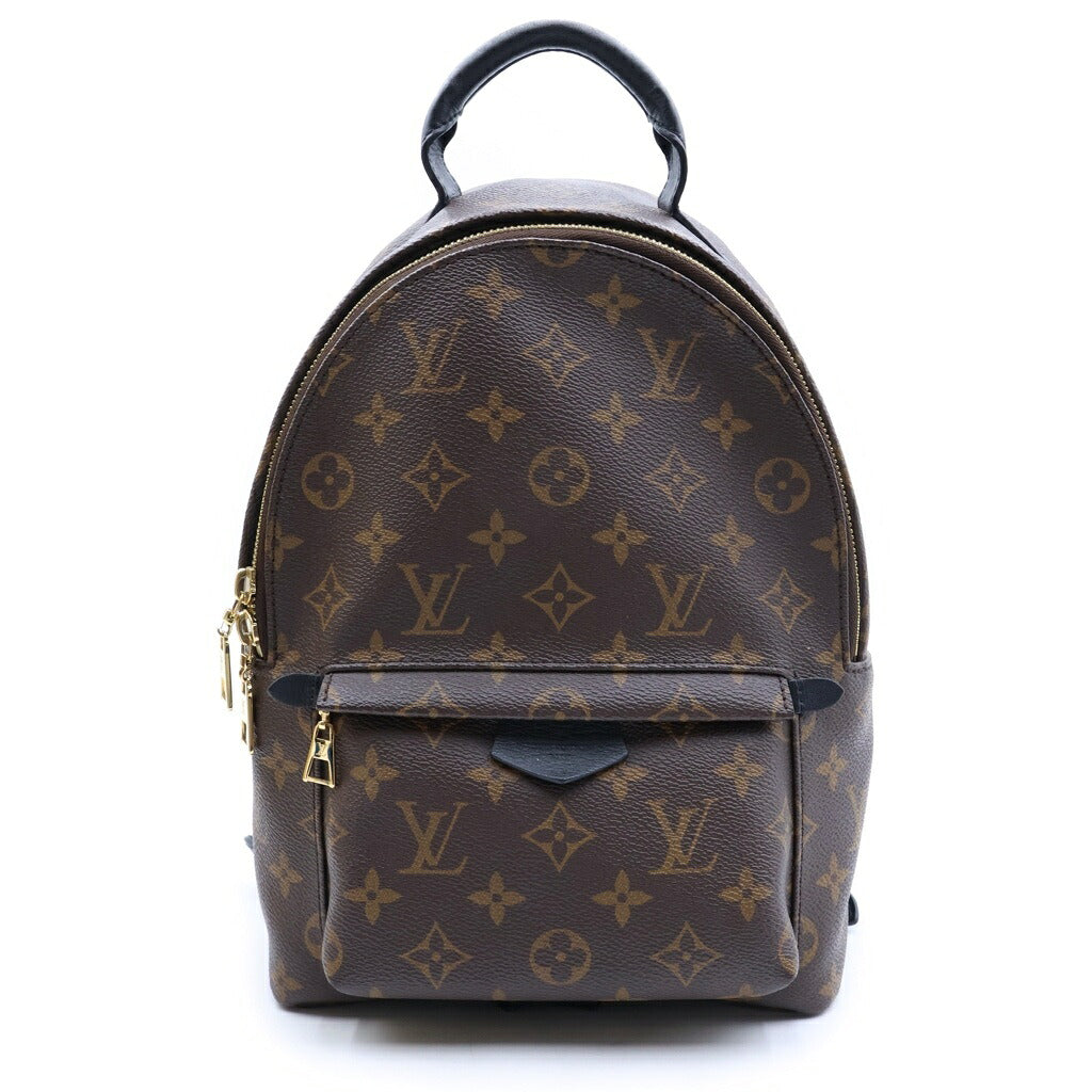 LOUIS VUITTON(ルイヴィトン) モノグラム パームスプリングスPM リュックサック バックパック ブラウン×ブラック レザー×PVC M44871 ゴールド金具