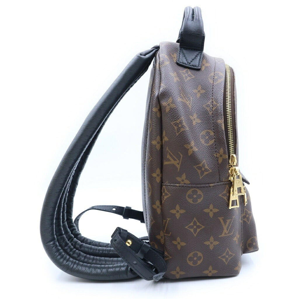 LOUIS VUITTON(ルイヴィトン) モノグラム パームスプリングスPM リュックサック バックパック ブラウン×ブラック レザー×PVC M44871 ゴールド金具