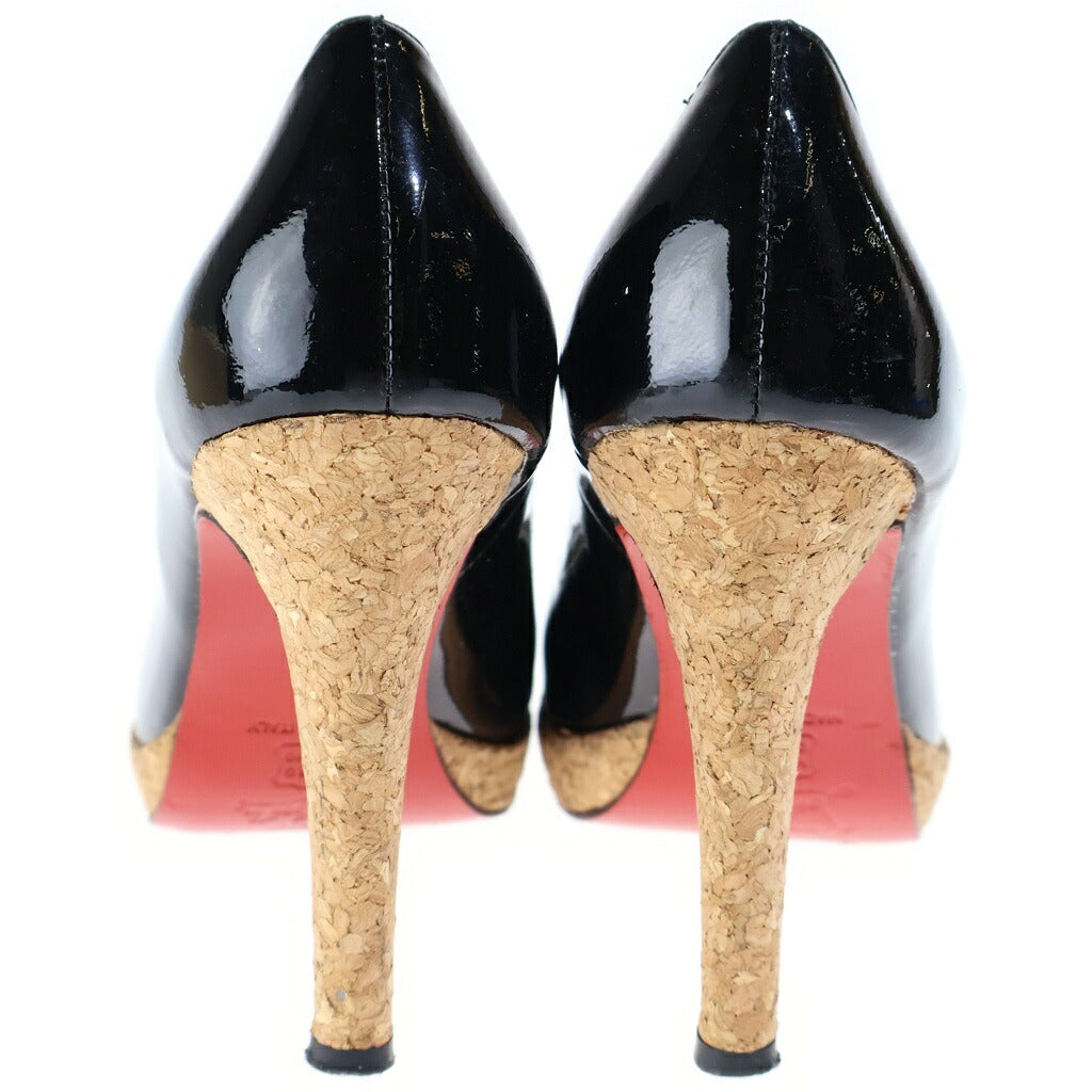 CHRISTIAN LOUBOUTIN(クリスチャンルブタン) パンプス ヒール エナメル コルク ブラック/レッド レディース