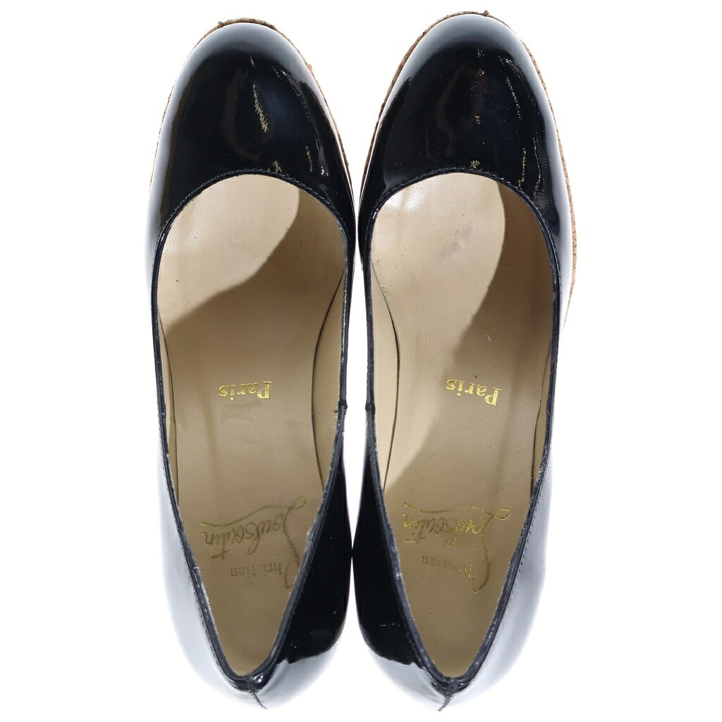 CHRISTIAN LOUBOUTIN(クリスチャンルブタン) パンプス ヒール エナメル コルク ブラック/レッド レディース