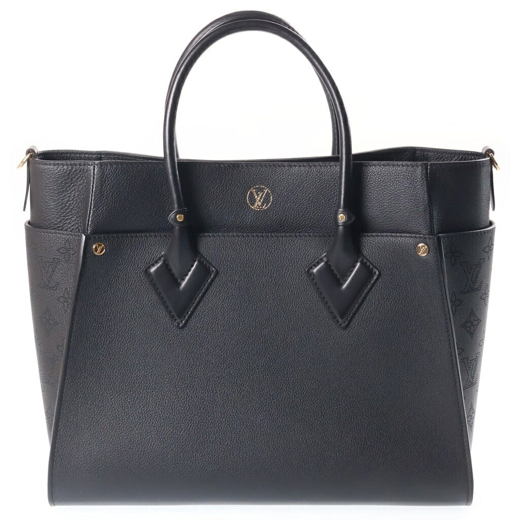 LOUIS VUITTON(ルイヴィトン) モノグラム タフタージュ オンマイサイドGM ハンドバッグ ショルダーバッグ 2WAY ブラック レザー M22225 ICタイプ
