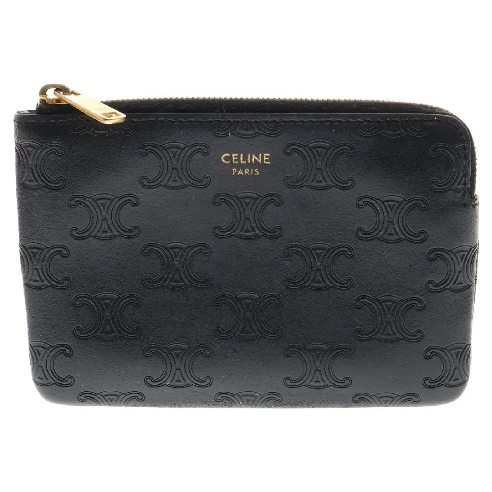 CELINE(セリーヌ) トリオンフ コインケース カーフ ブラック レザー ポーチ