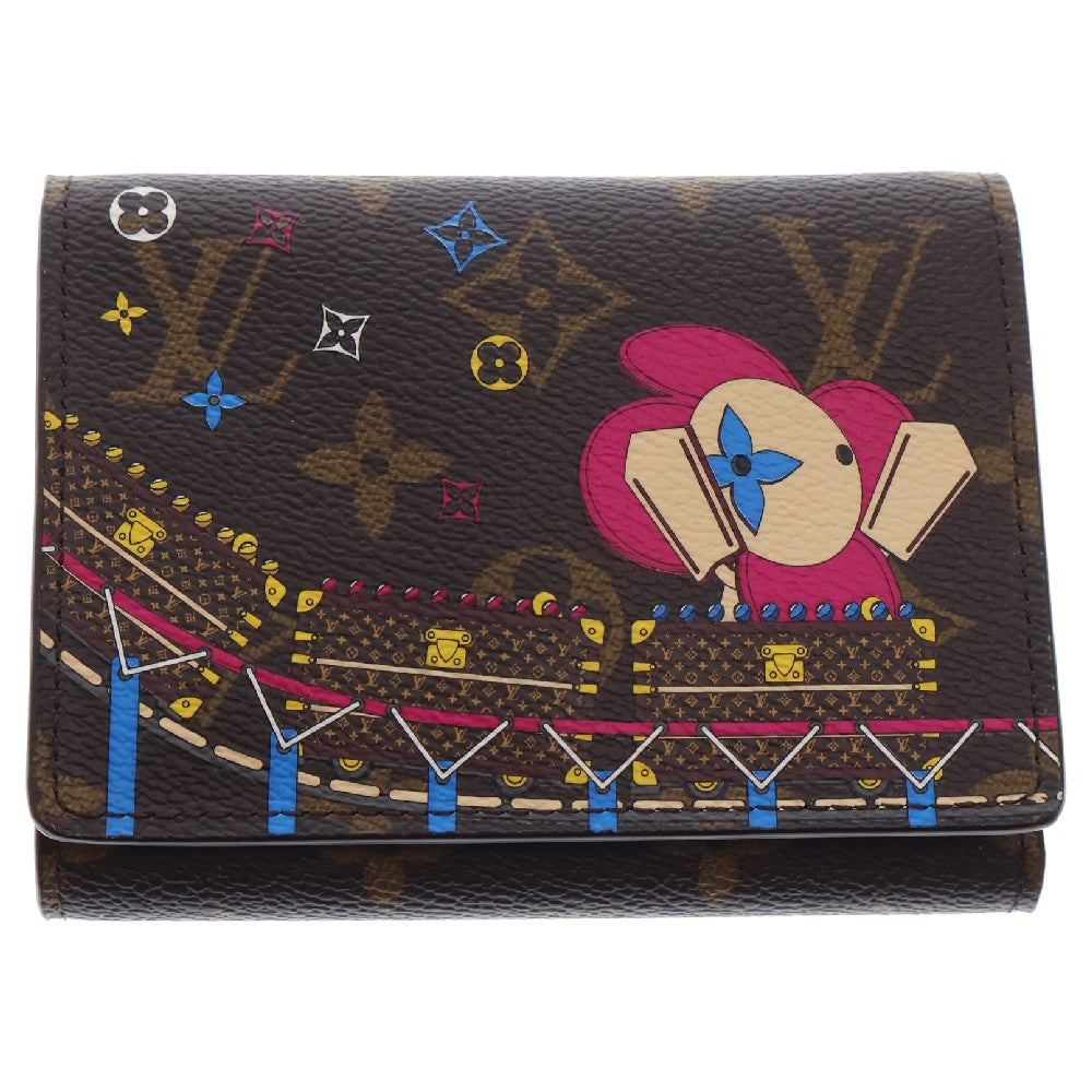 LOUIS VUITTON(ルイヴィトン) モノグラム ヴィヴィエンヌ ポルトフォイユヴィクトリーヌ コンパクトウォレット 三つ折り財布 PVC ブラウン フューシャ M69751 ICタイプ