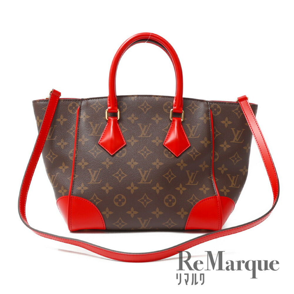 LOUIS VUITTON(ルイヴィトン) モノグラム フェニックスPM コクリコ M41537 PVC レザー レッド ブラウン 2WAY ハンドバッグ ショルダーバッグ