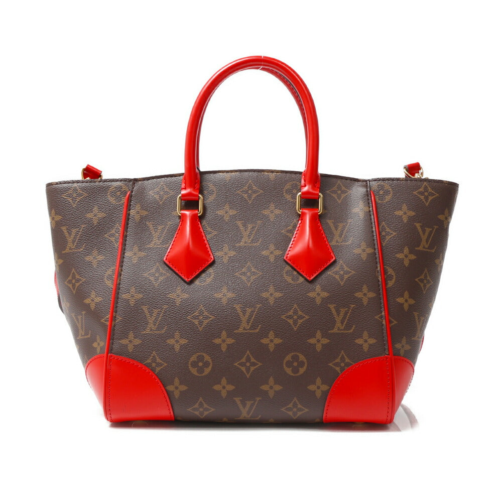 LOUIS VUITTON(ルイヴィトン) モノグラム フェニックスPM コクリコ M41537 PVC レザー レッド ブラウン 2WAY ハンドバッグ ショルダーバッグ