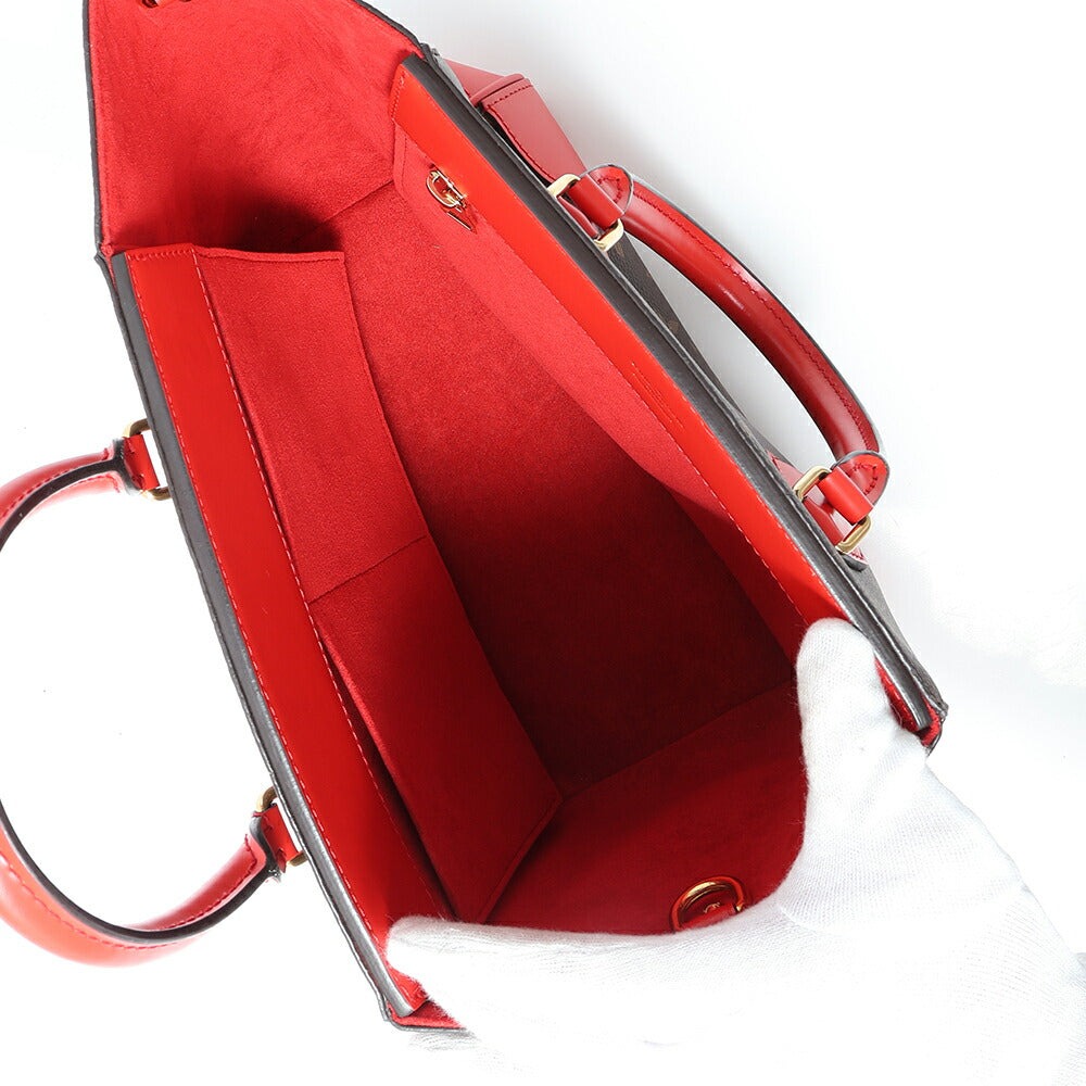 LOUIS VUITTON(ルイヴィトン) モノグラム フェニックスPM コクリコ M41537 PVC レザー レッド ブラウン 2WAY ハンドバッグ ショルダーバッグ