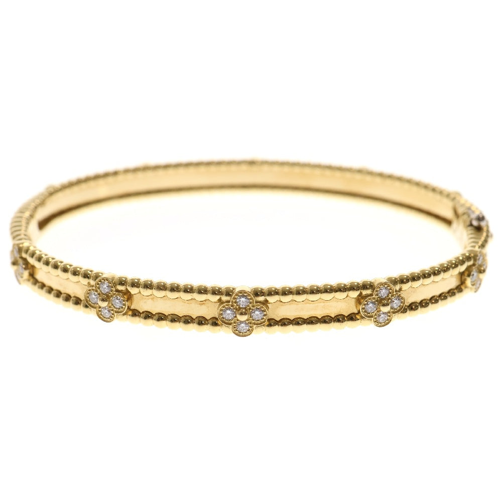 Van Cleef & Arpels(ヴァンクリーフアンドアーペル) ペルレ スウィートクローバー ダイヤモンド ブレスレット ゴールド AU750 YG イエローゴールド #M バングル