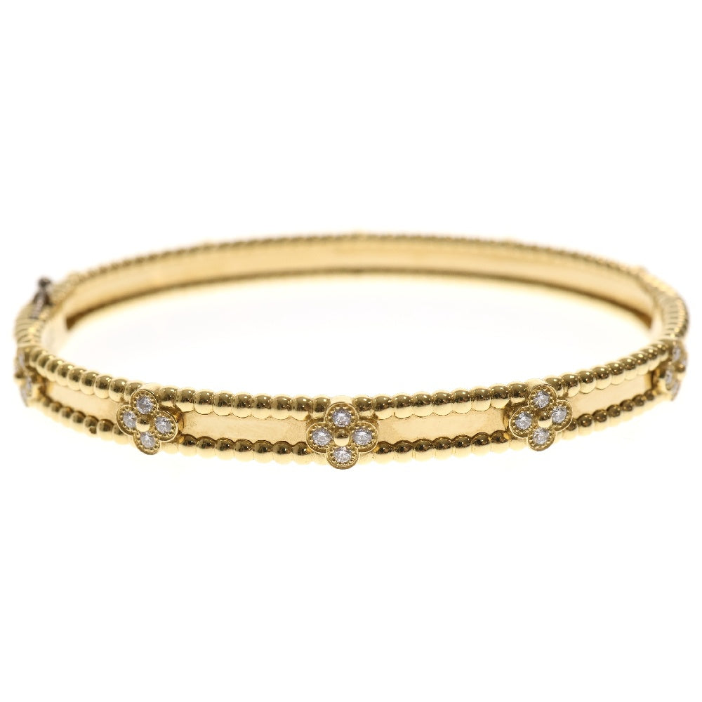 Van Cleef & Arpels(ヴァンクリーフアンドアーペル) ペルレ スウィートクローバー ダイヤモンド ブレスレット ゴールド AU750 YG イエローゴールド #M バングル