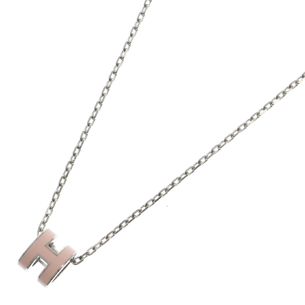 HERMES(エルメス) ポップアッシュミニ ネックレス メタル シルバー×ピンク チェーン ペンダント
