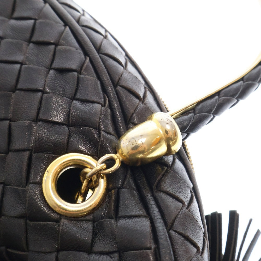 BOTTEGA VENETA(ボッテガヴェネタ) イントレチャート ハンドバッグ ブラック レザー フリンジ
