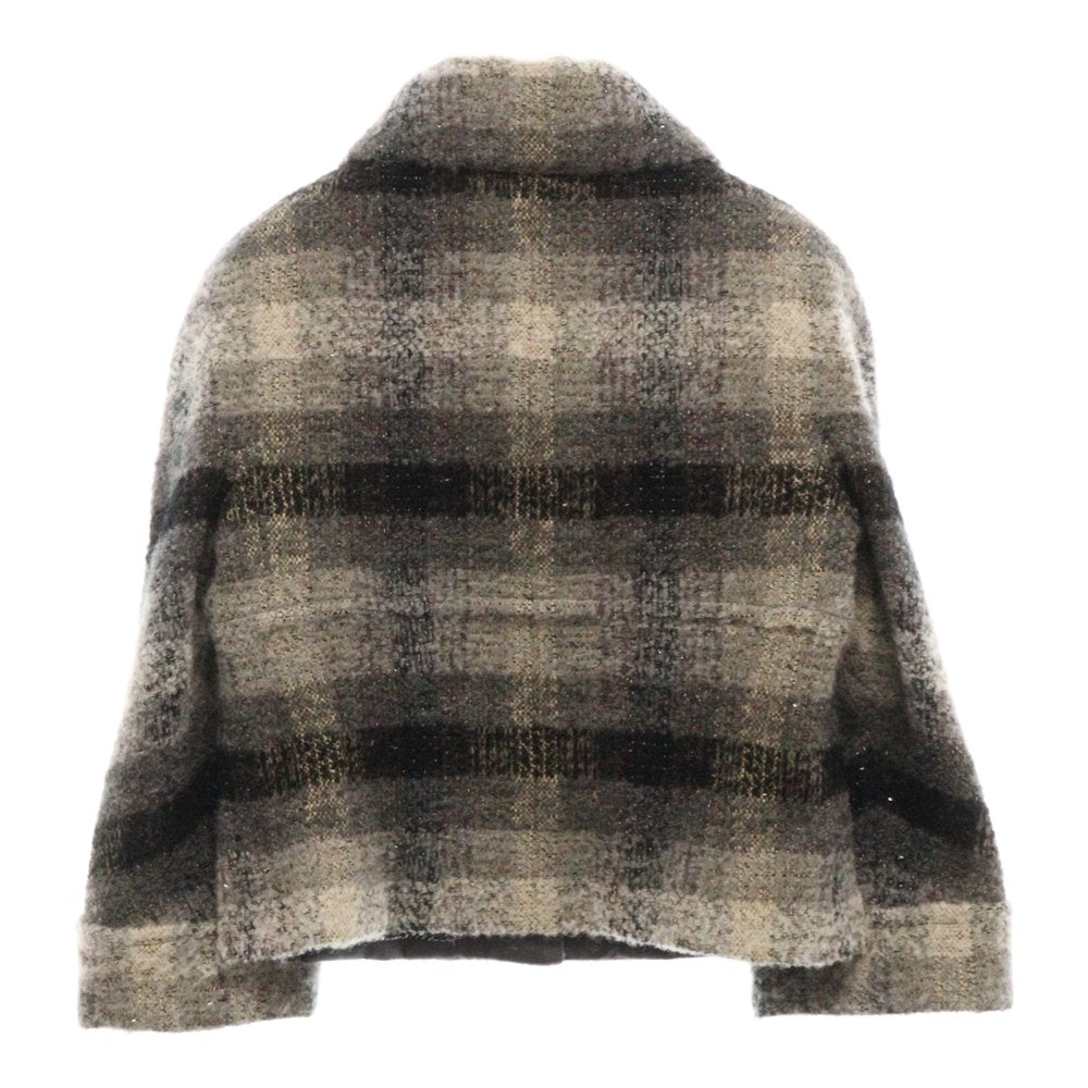 CHANEL(シャネル) ツイード ショートジャケット ロゴボタン グレー系 スパンコール 38サイズ レディース