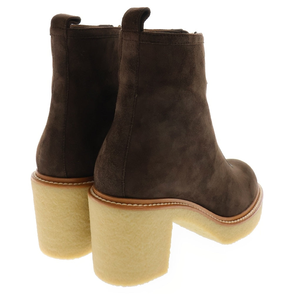 HERMES(エルメス) Jingle 55 ankle boot ジングル55 スエード フロントジップ アンクルブーツ 242074Z ブラウン レディース スウェード