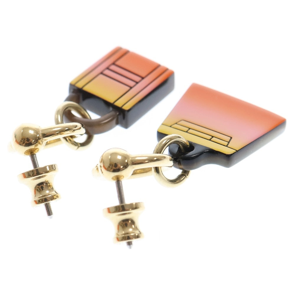 HERMES(エルメス) アミュレット フュージョン マロキニエ カデナ&ケリーモチーフ バッファローホーンピアス オレンジ レディース
