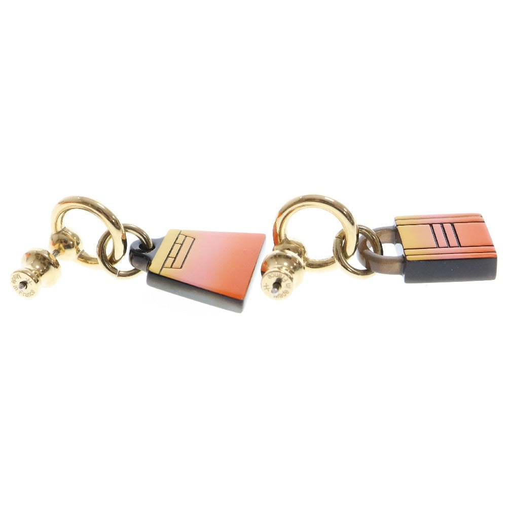 HERMES(エルメス) アミュレット フュージョン マロキニエ カデナ&ケリーモチーフ バッファローホーンピアス オレンジ レディース