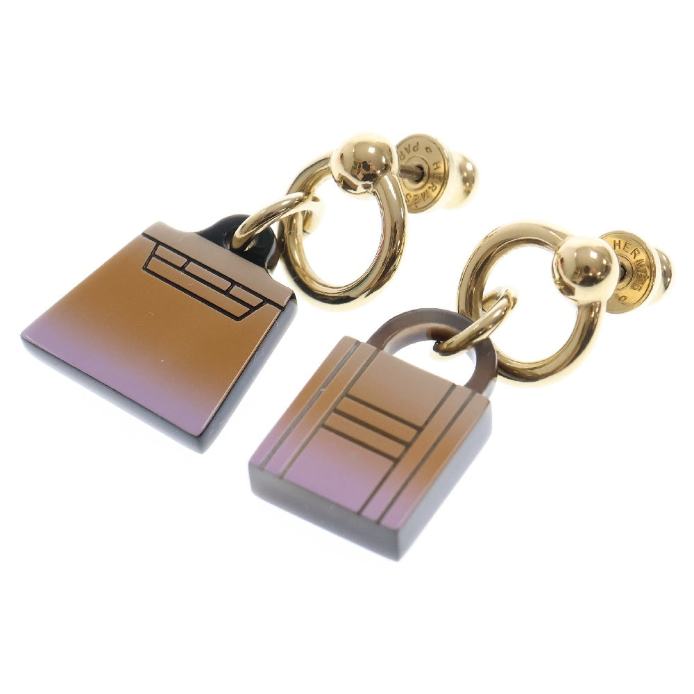 HERMES(エルメス) アミュレット フュージョン マロキニエ カデナ&ケリーモチーフ バッファローホーンピアス パープル レディース