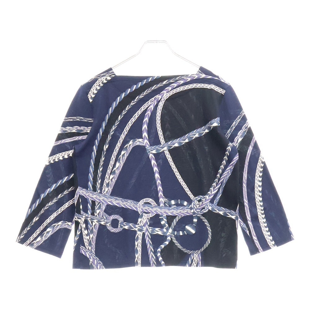 HERMES(エルメス) ポートネックチェーンデザインTシャツ カットソー ネイビー レディース