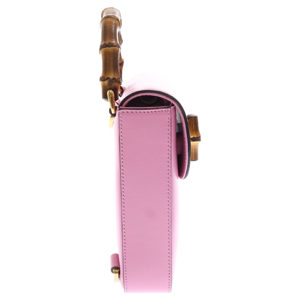 GUCCI(グッチ) バンブーミニ レザー3WAY ハンドバッグ ショルダーバッグ ピンク 702106