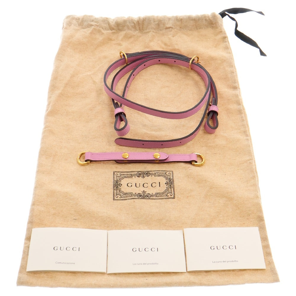 GUCCI(グッチ) バンブーミニ レザー3WAY ハンドバッグ ショルダーバッグ ピンク 702106