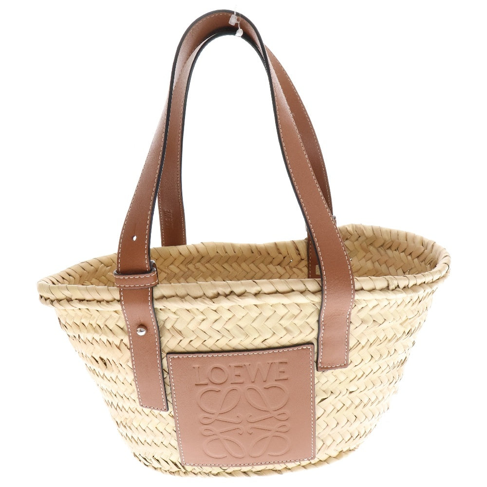 LOEWE(ロエベ) アナグラム ラフィア カゴバッグ ハンドバッグ ベージュ×ブラウン レディース