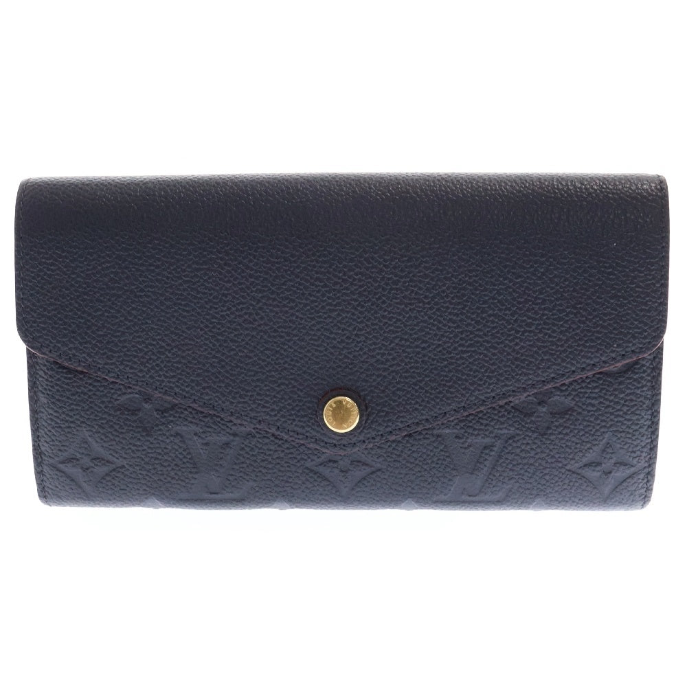 LOUIS VUITTON(ルイヴィトン) ポルトフォイユ・サラ マリーヌ・ルージュ ロングウォレット 三つ折り財布 カードケース ネイビー ゴールド金具 M62125