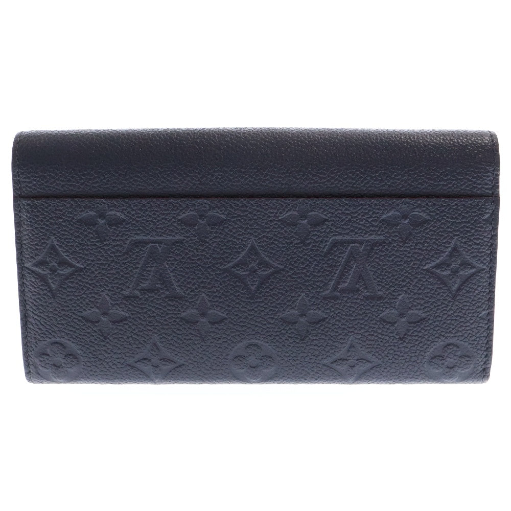 LOUIS VUITTON(ルイヴィトン) ポルトフォイユ・サラ マリーヌ・ルージュ ロングウォレット 三つ折り財布 カードケース ネイビー ゴールド金具 M62125