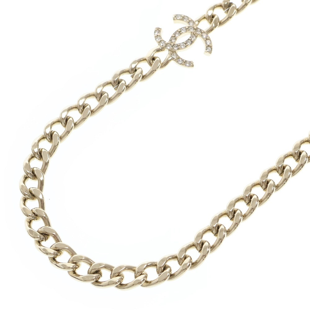 CHANEL(シャネル) ココマーク ラインストーン ロングネックレス ゴールド メタル ペンダント C23C