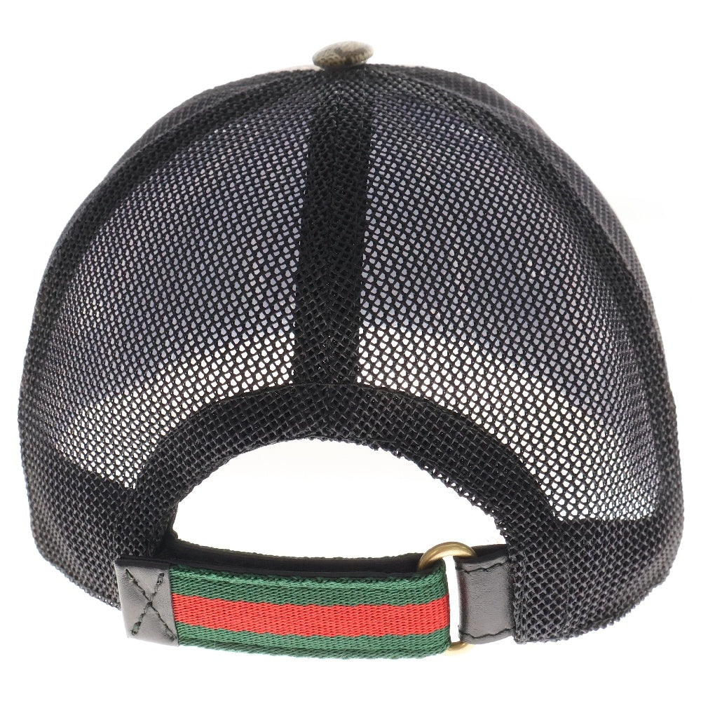 GUCCI(グッチ) GGスプリーム タイガープリントメッシュキャップ ベージュ×ブラック