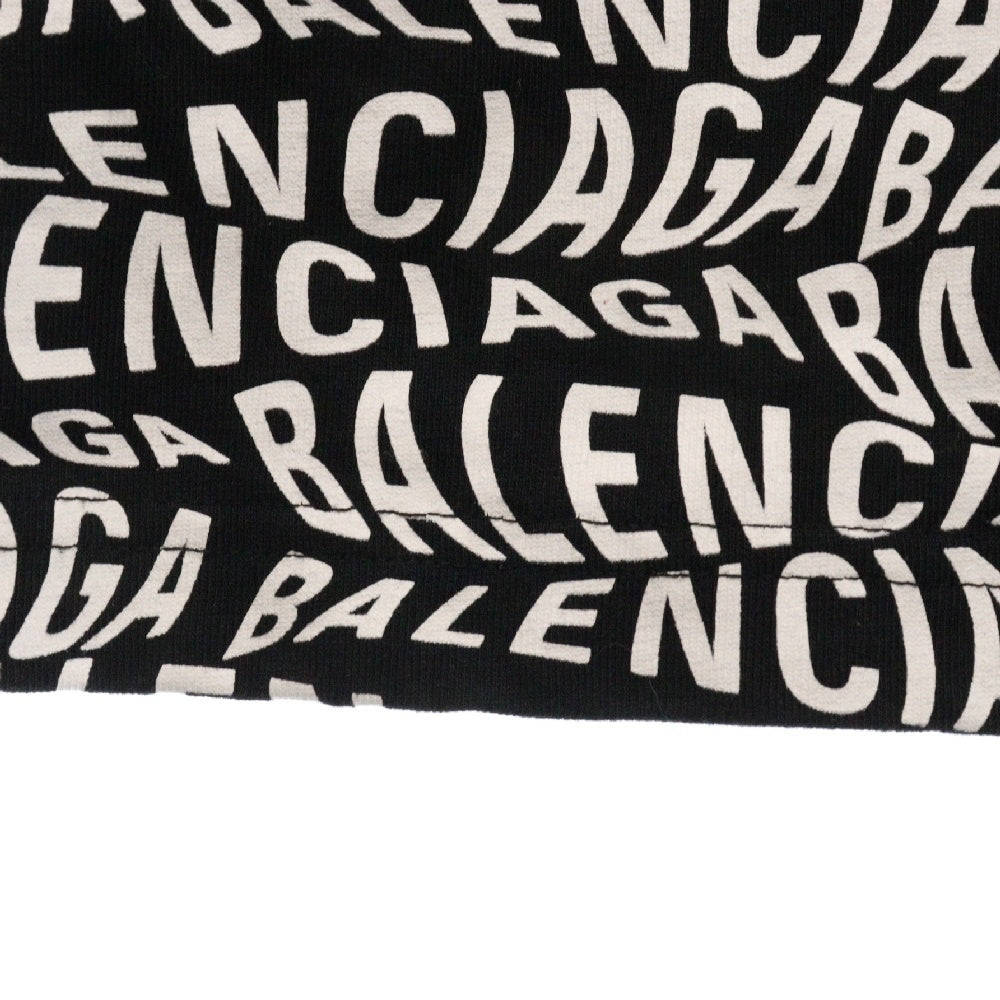 BALENCIAGA(バレンシアガ) 19AW Wave Logo L/S Tee 583113 TFV48 ウェーブロゴ クルーネック 長袖Tシャツ カットソー ブラック×ホワイト
