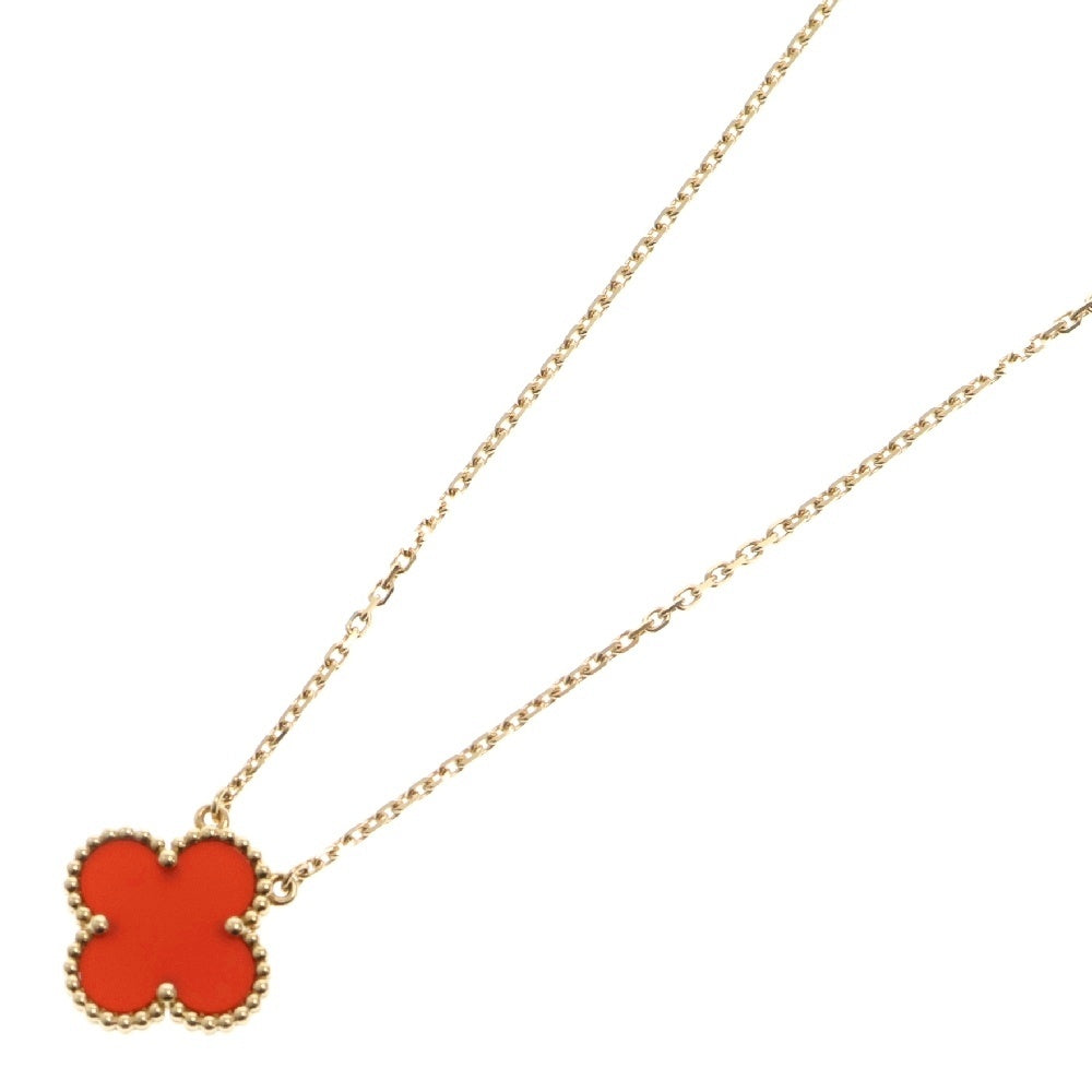 Van Cleef & Arpels(ヴァンクリーフアンドアーペル) ヴィンテージアルハンブラ カーネリアン ネックレス Au750YG イエローゴールド VCARD38500 アクセサリー ジュエリー